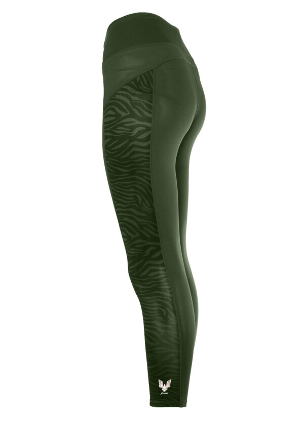 Kismet Yoga Shape Leggings Anisha deep jade zebra side frei