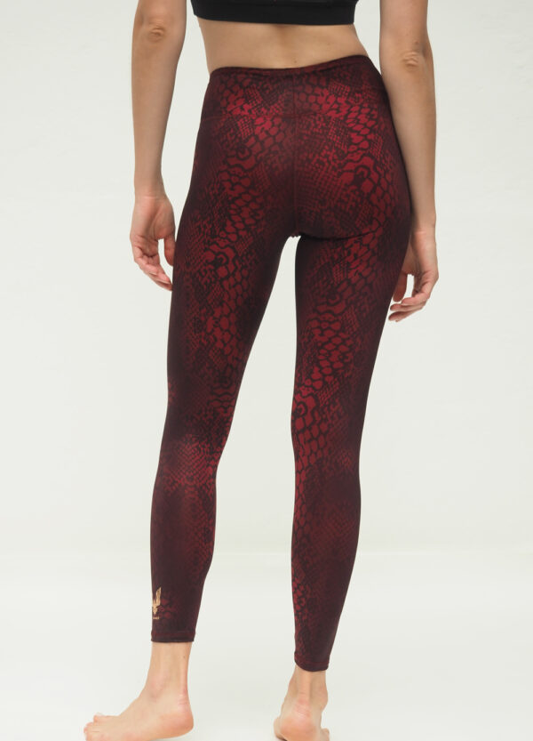 Yoga Leggings Ganga 7/8 - Grape Snake back