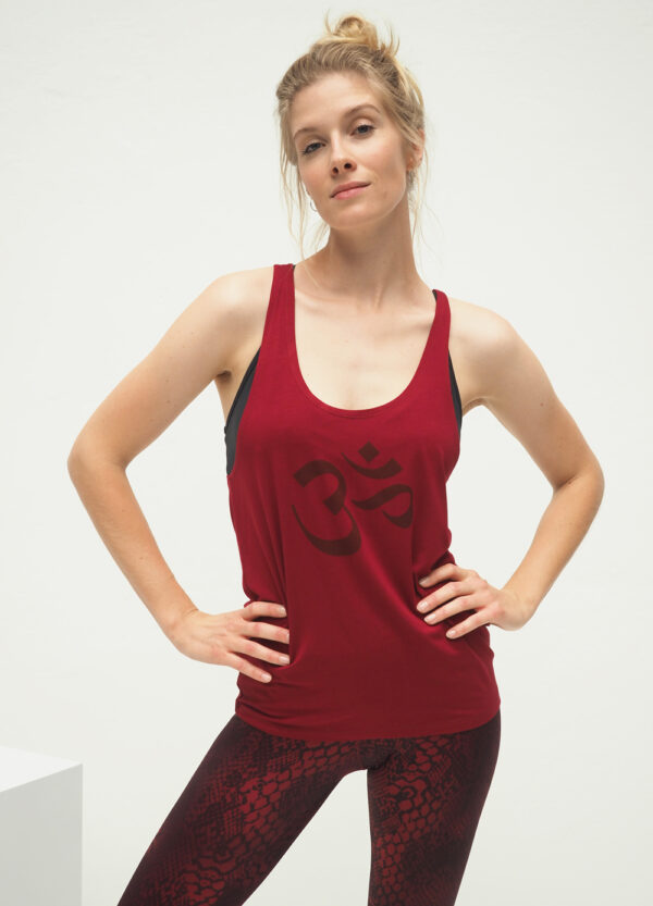 Yoga Tank Aja OM - Grape front view 2