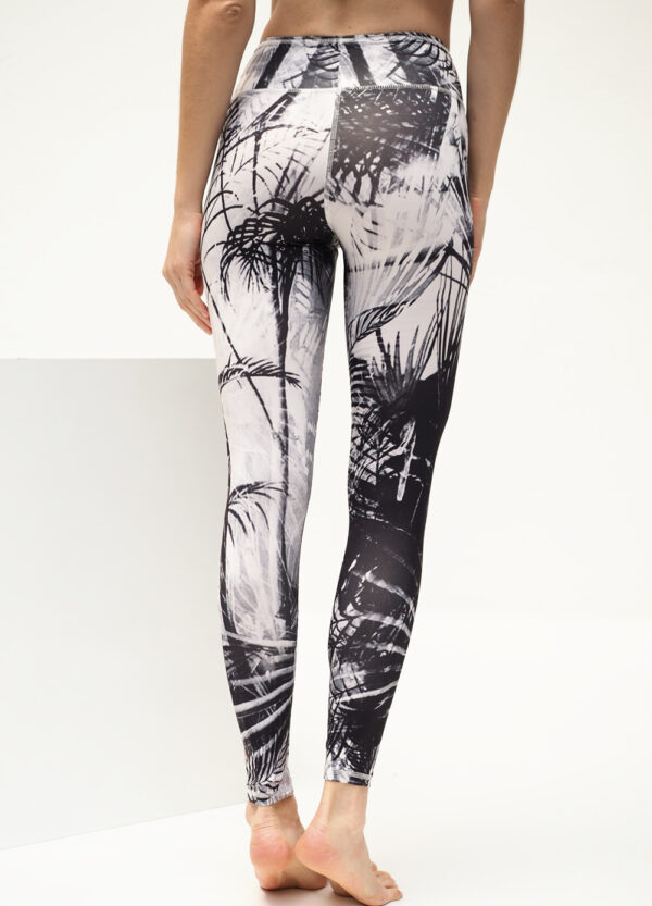 Yoga Leggings Ganga 7/8 - Caribbean Black White-Kismet Yogastyle