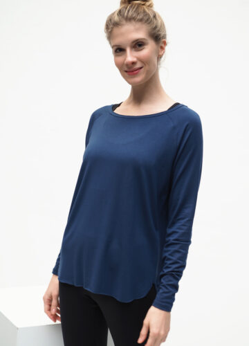 Yoga Longsleeve Top Amun - Blue-Kismet Yogastyle