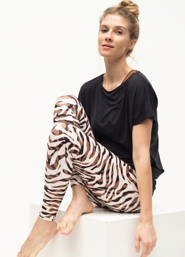 Yoga Leggings Ganga 7/8 - Camou White Brown-Kismet Yogastyle