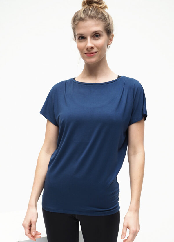 Yoga Tee Manavi - Blue-Kismet Yogastyle
