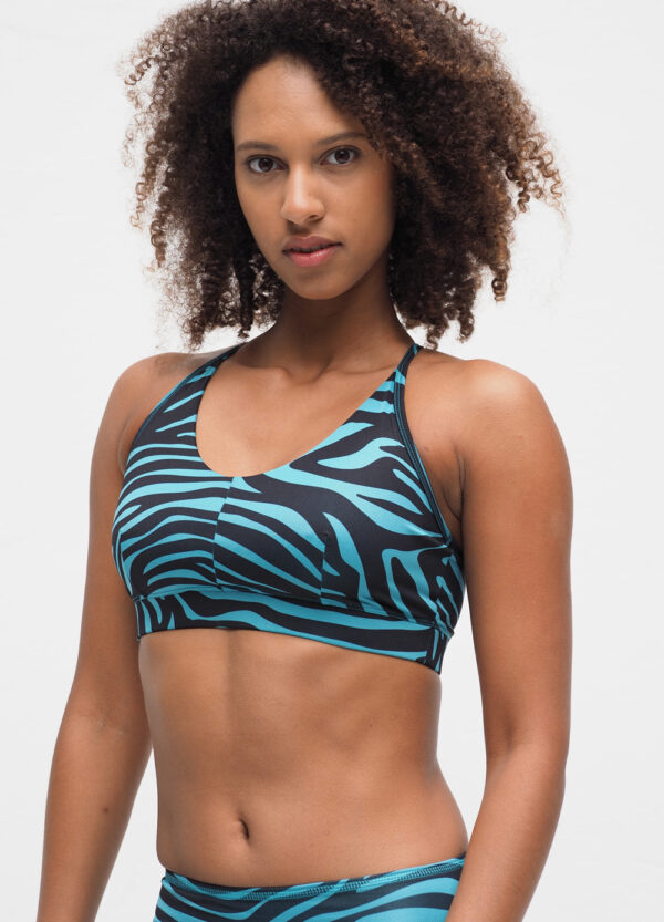 Amba Bra zebra turquoise_Kismet Yogastyle