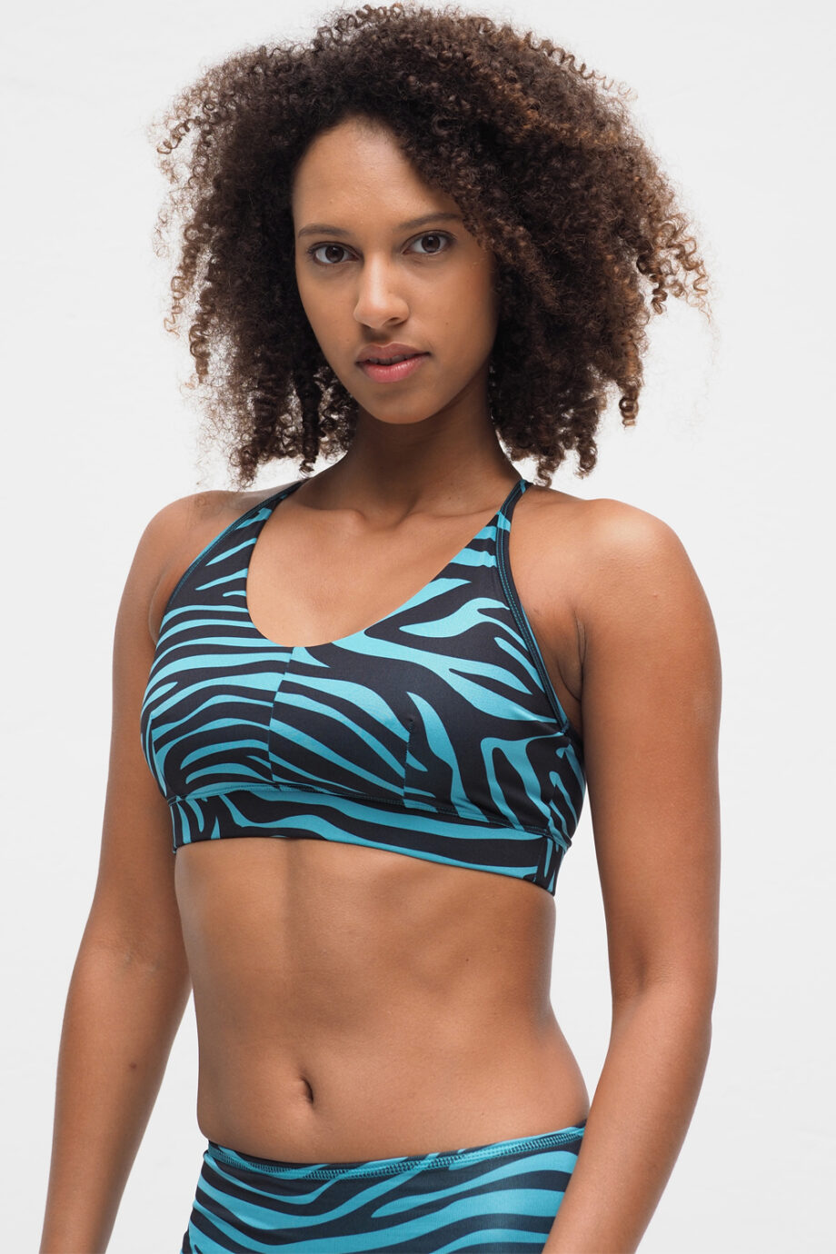 Amba Bra zebra turquoise_Kismet Yogastyle