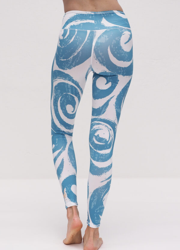 Ganga Leggings circle white turquoise_Kismet Yogastyle