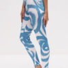 Ganga Leggings circle white turquoise_Kismet Yogastyle