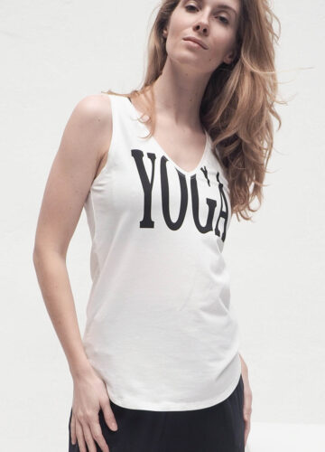Ananda Tank white YOGA -Kismet Yogastyle